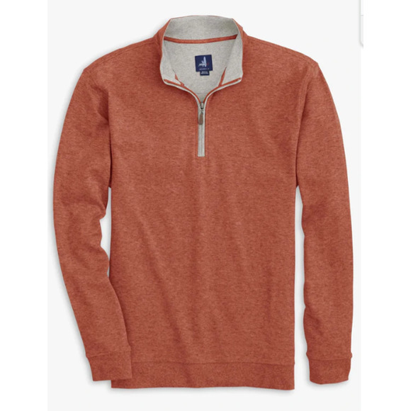 JOHNNIE-O‎ SULLY Long Sleeve Pullover 1/4 Zip Sweater Men Size Medium Cider New - Picture 1 of 10
